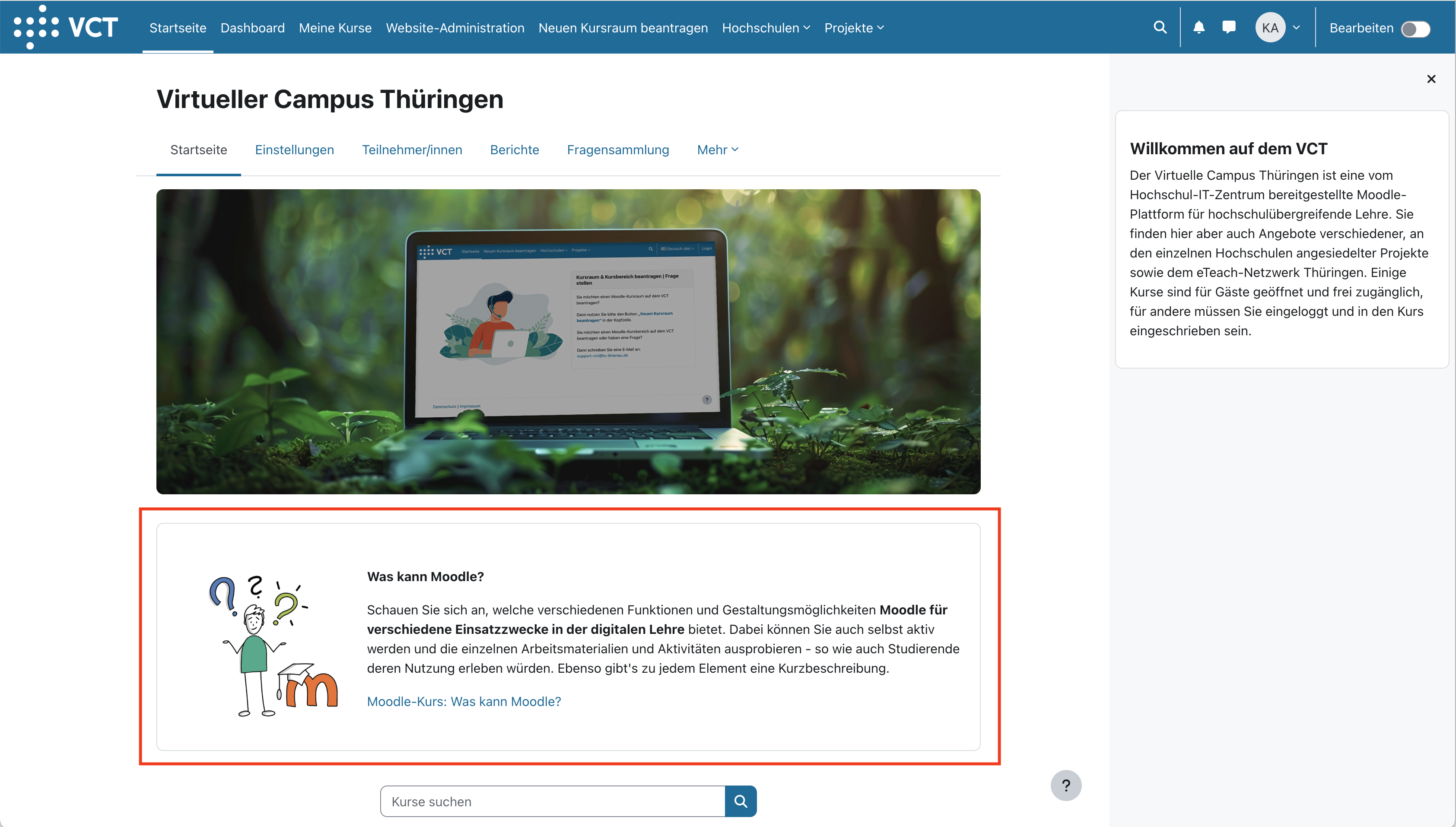 Neuer Moodle-Kurs: Was kann Moodle