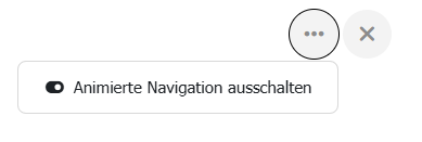 Screenshot davon wie Animierte Navigation im Kachelformat ausgeschaltet werden kann