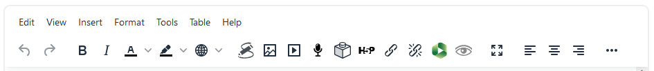 Screenshot der Funktionsleiste des Moodle-Editor